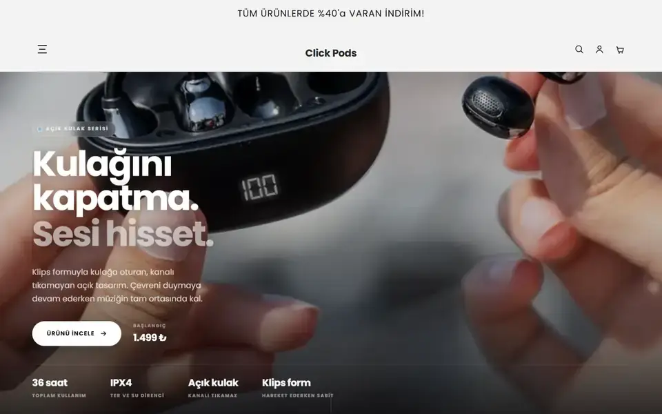 Click Pods masaüstü görünümü