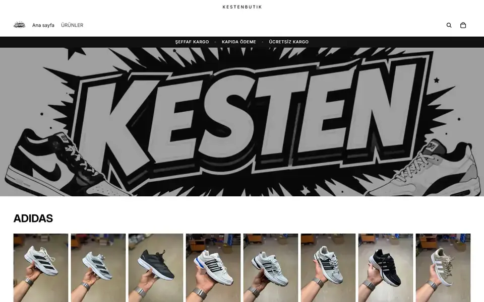 Kesten Butik masaüstü görünümü