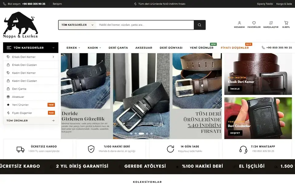 Noppa Deri masaüstü görünümü